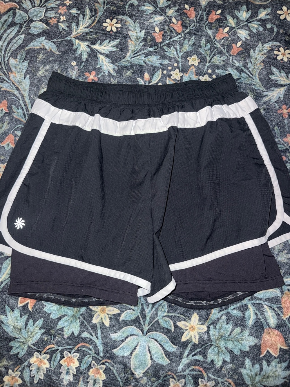 Athleta Black Shorts with White Drawcord Detail